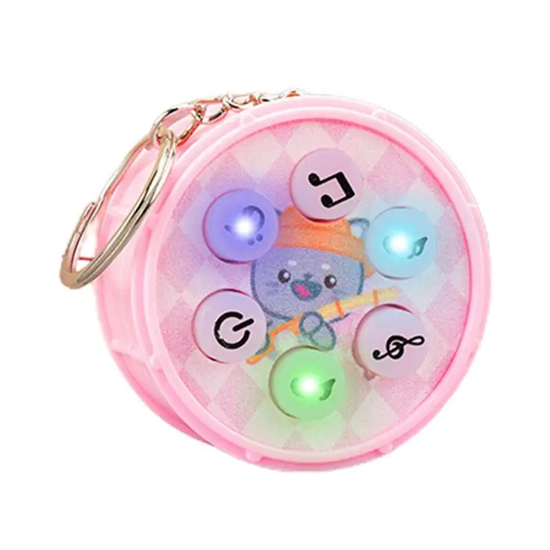 

Quick Push Game For Kids Light Up Electronic Drum Game Keychain Relieving Stress Pop Fidget Keychain Improves Concentration