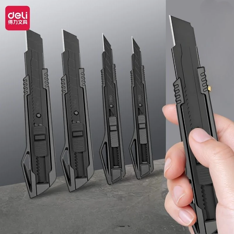 

1Pcs Rebound Utility Knife 9/18mm Retractable Auto Lock Box Cutters High Carbon Steel Blades Multifunction Home Supplies