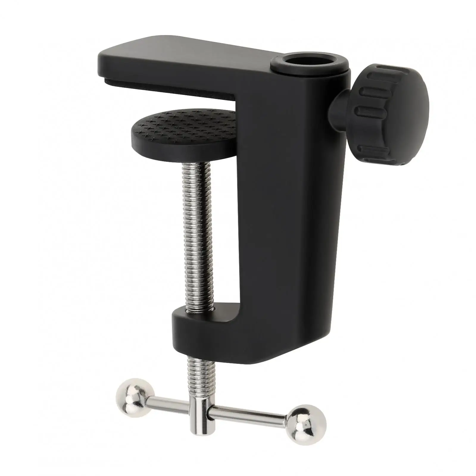Morsetto da tavolo per carichi pesanti 2 in 1 Morsetto da scrivania in metallo Supporto per morsetto per microfono per braccio a forbice con braccio a sospensione per microfono/Lampada da scrivania
