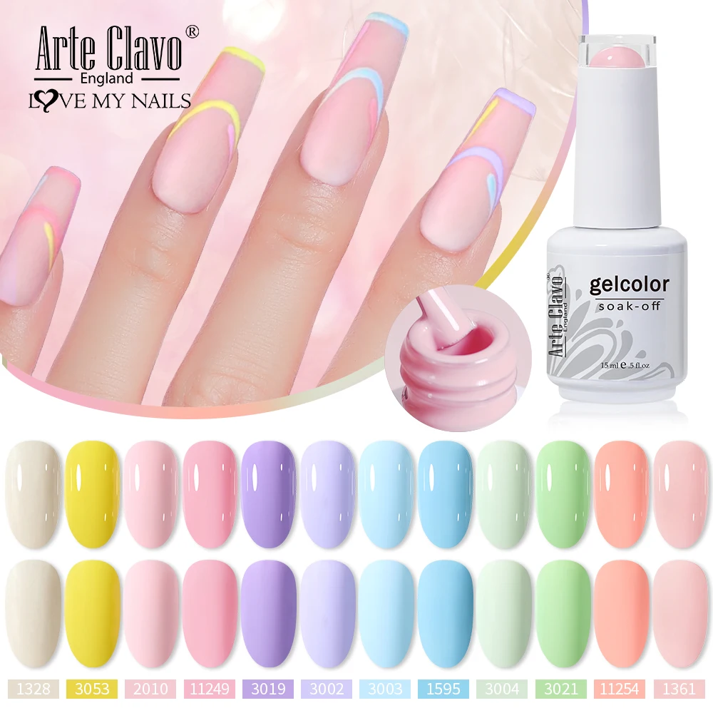 Arte Clavo Gel Polish Nail Supplies For Professionals Nail Art Semi Permanent Gel Nail Polish Top Base Coat Nails Accesorios