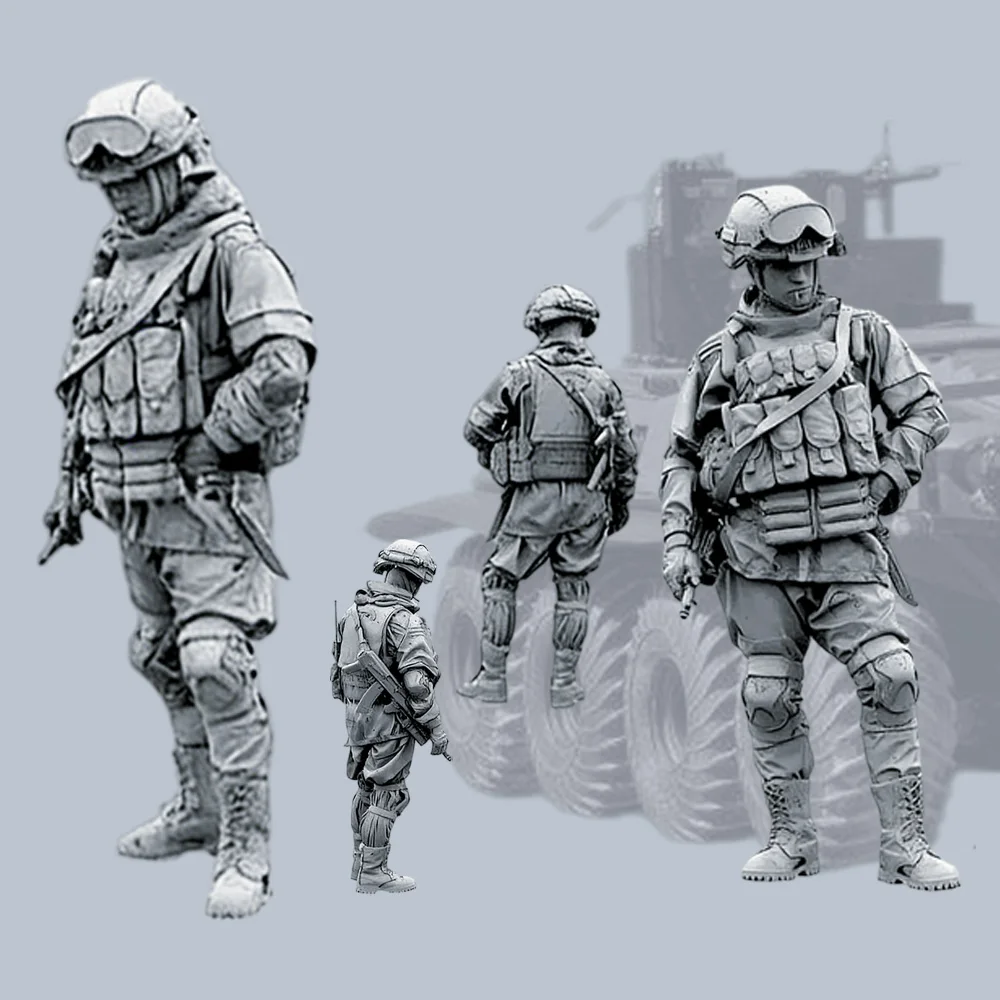 1:35 Die-cast Resin Gift Model Assembly Kit Soldier Model Military Russian Special Forces Scene Unpainted Colorless Model