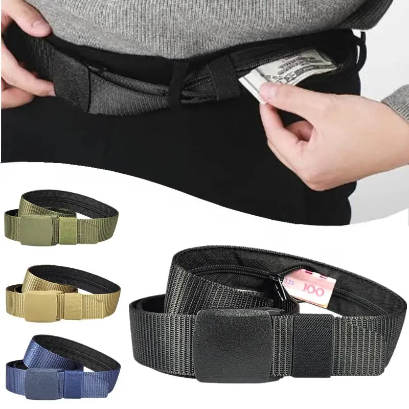 Travel Hidden Cash Anti Theft Waist Belt DIY Strap Belt Waist Packs Pouch Wallet Burglar Hiding Money Belt Bag Length 120cm