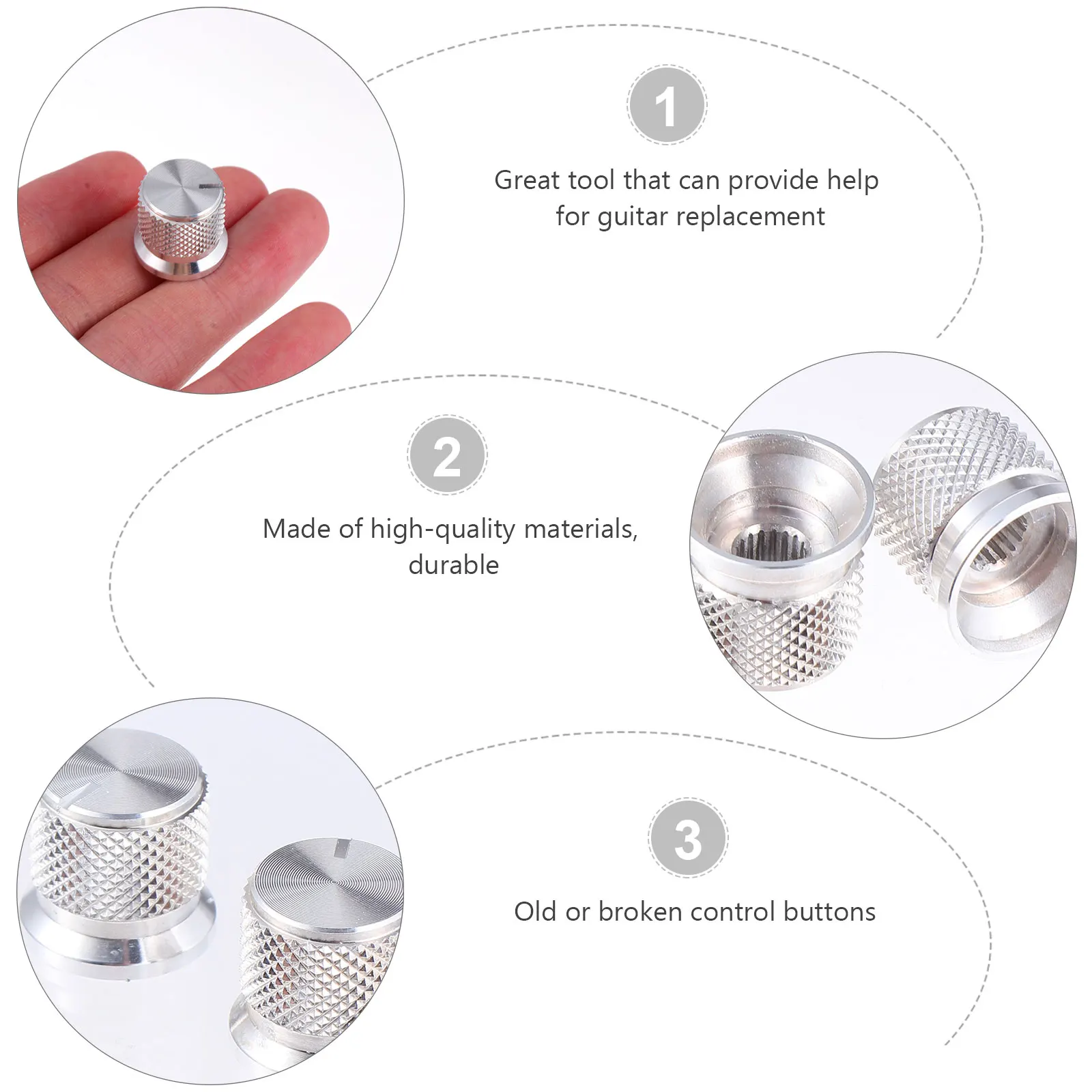 

2 Pieces Volume Adjustment Knob Electric Guitar Bass Amplifier Effect Control Coarse Anti Slip Suitable Guitar Speaker