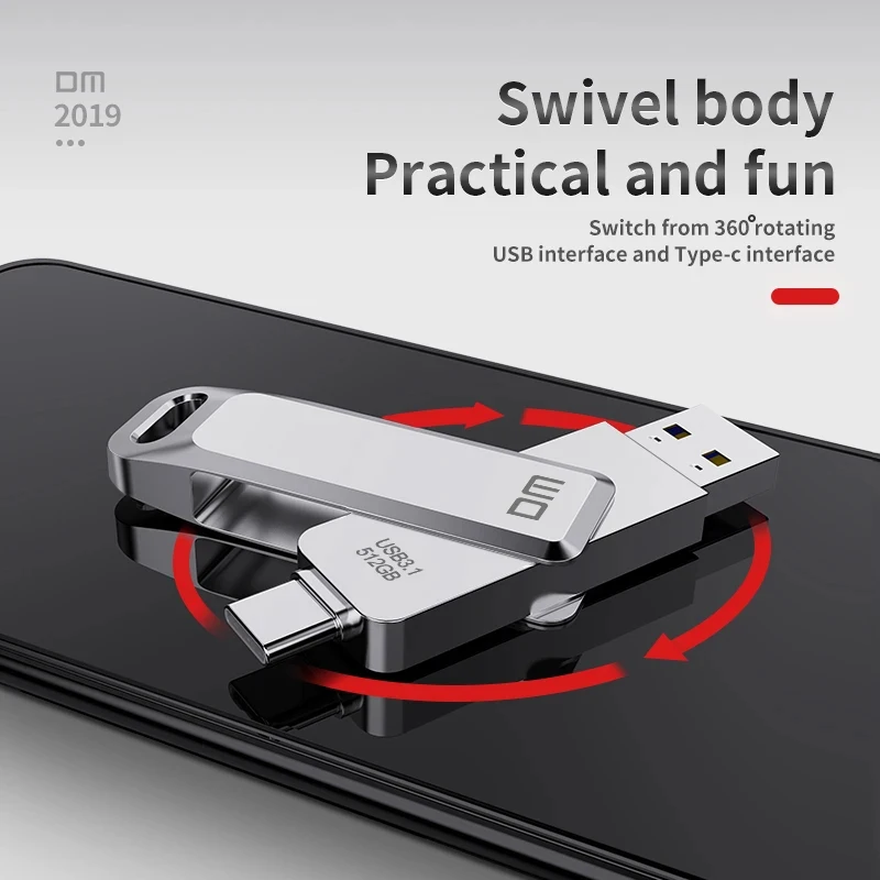 DM Type C USB3.0 Flash Drive  32GB 64G 128G 256G For Andriods Smart Phone Memory MINI Usb Stick PD168