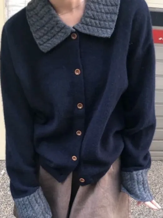 

Retro Korean Design Knitted Open Cardigan Women's Autumn Winter Soft Cozy Casual Age-defng Sweater Jaet for Young Girls