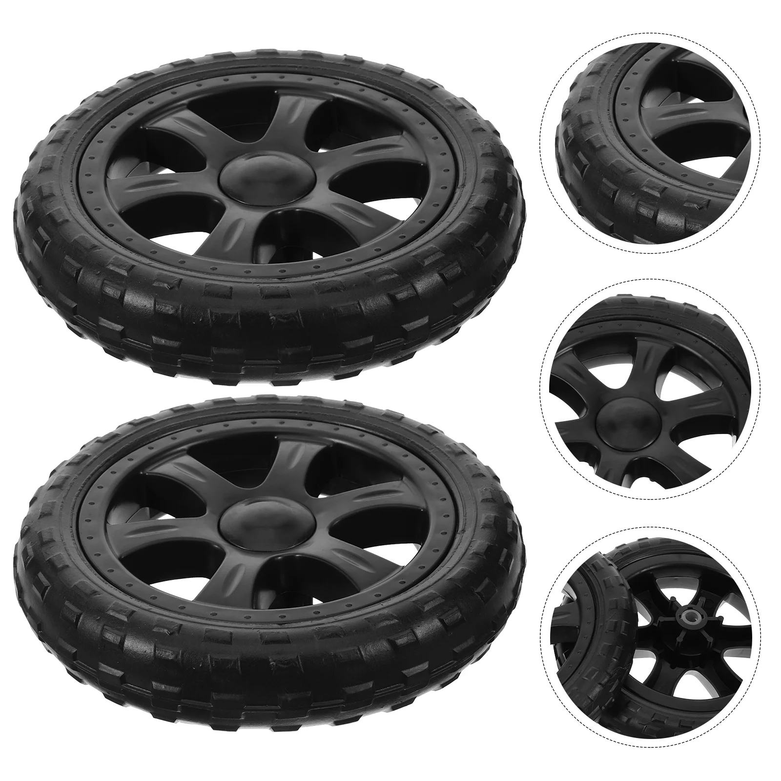 

2 Pcs Shopping Cart Wheels Laundry Stairs Two Wheeler Push Plastic Utility Foldable