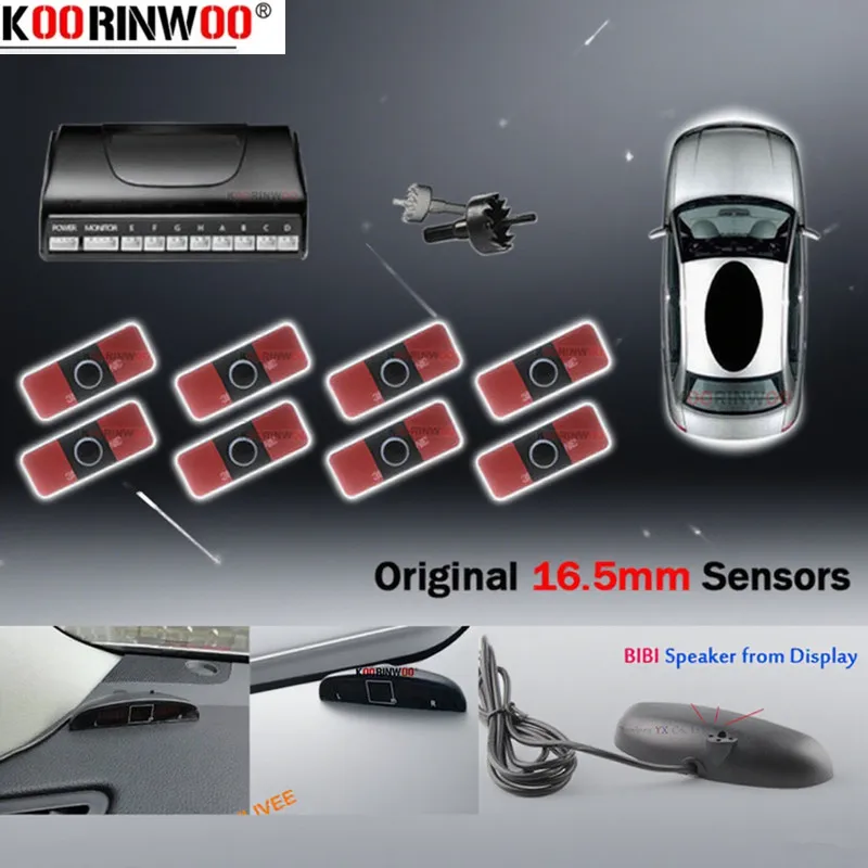 

Koorinwoo 13MM Flat Car Sensor With LED Colorful Display Parking Sensor 8 Water Level Auto Detector Alert Blind Spot Park Assist