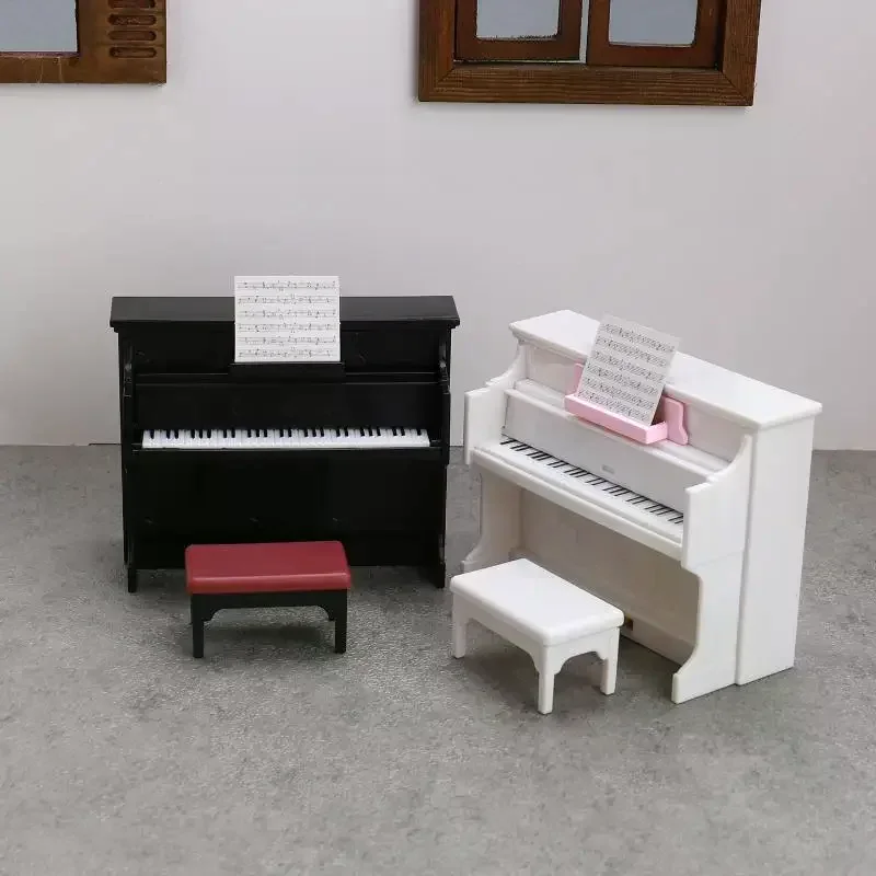 1 Set Dollhouse Miniature Cute Simulated Piano Furniture Model Musical Instruments For Doll House Decor Pretend Play Toys Gift