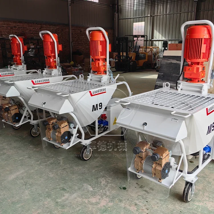 Hot Selling Fully Automatic Electric M9 Wall Plastering Spraying Machine New Condition Pump Motor Engine Home Use Cement Gypsum