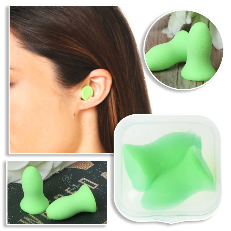 1Pair Ultra Soft Foam Tapered Earplugs Ear Plugs for Women Men Sleeping Noise Cancelling Sound Reducer Travel Sleep