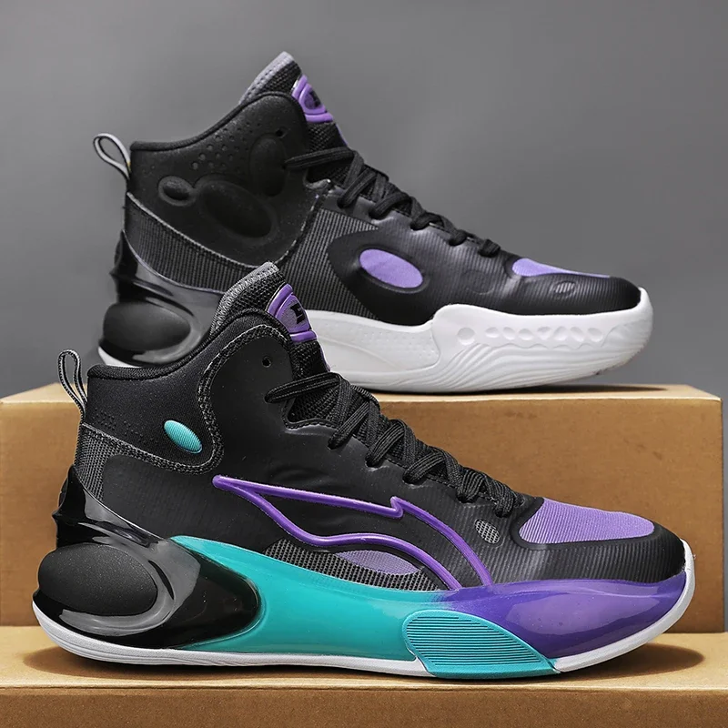

New Outdoor Fitness Sports Fashion Running Shoes Cool Basketball Shoes Men's Comfortable Breathable Padded Non-Slip 2024