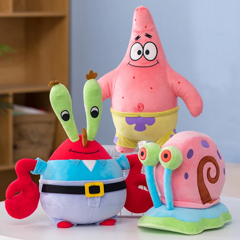 Anime Bob Esponja Squarepants Patrick Star Calamardo Eugene H. Krabs Gary Kawaii juguetes de peluche de dibujos animados regalo de cumpleaños para chico