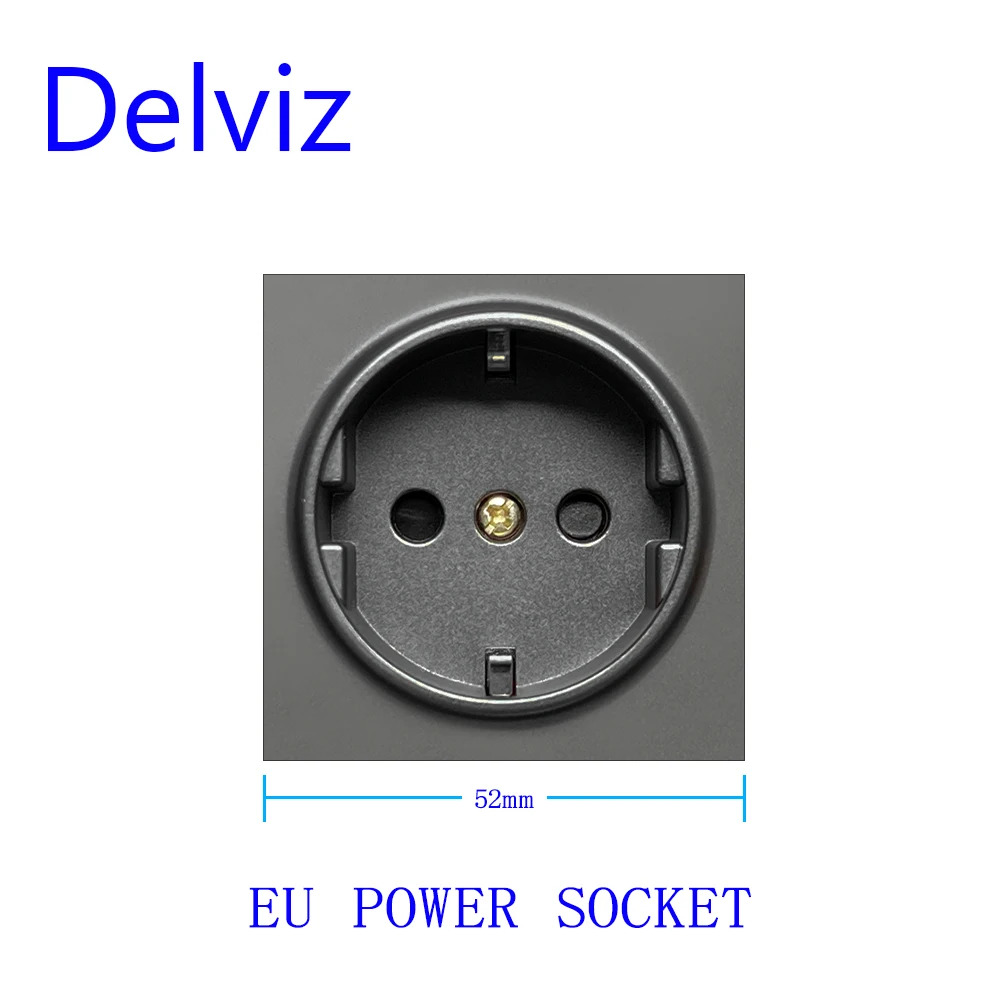 Delviz Wall Light 2 Way Switch,Tempered Glass Panel,USB Fast charging, Electric plug triple Outlet, USB C DIY Combined EU Socket - Image 5