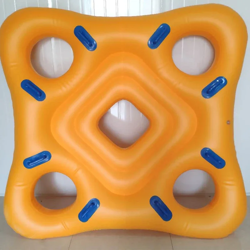 2026 Durable Thickening Inflatable Swimming Ring Customized Inflatable Water Playground Multi-person Float Toy Surfing Drift Cir