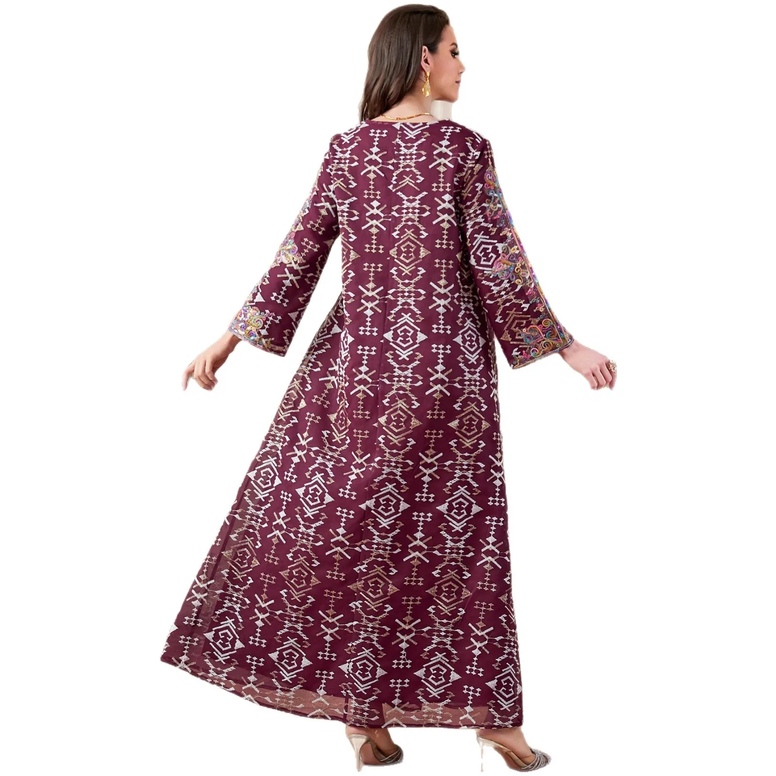 

Праздничные вышитые платья-абайи для мусульманок из Марокко, свободные арабские джалабии, повседневные кафтаны, турецкие робы для вечеринок, Дубай