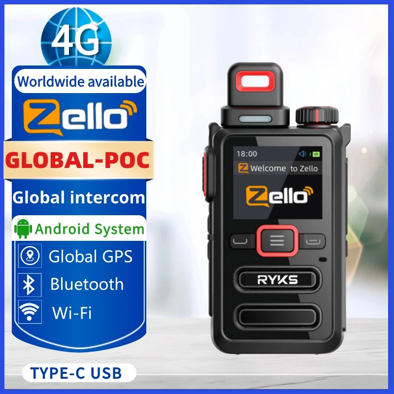 Zello-walkie-talkie 4G, Radio Móvil Ptt, conjunto de dispositivos inalámbricos, transceptor de comunicación de largo alcance