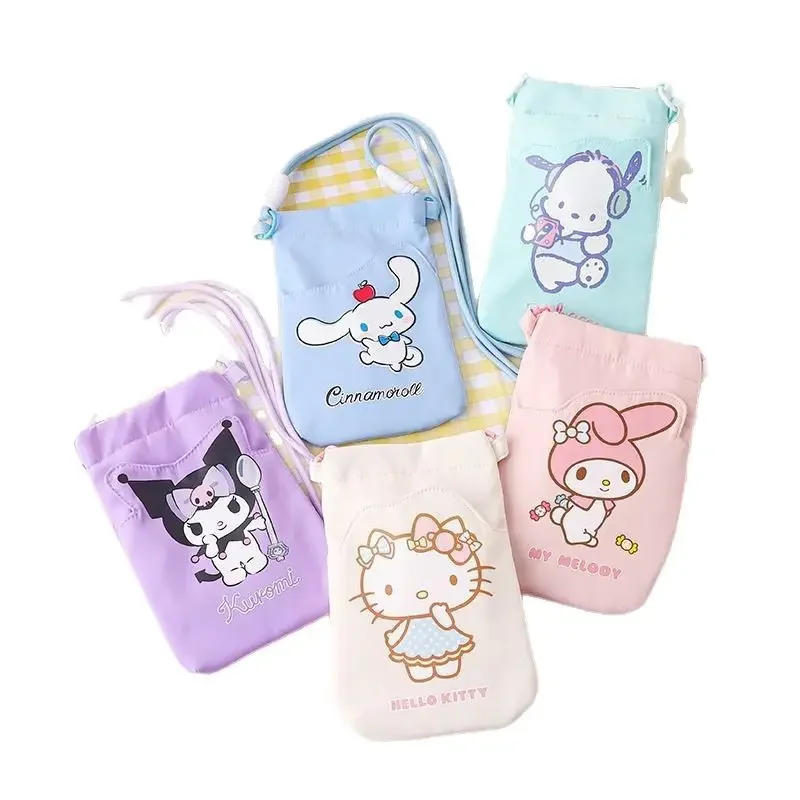 

Kuromi Cosmetic Bag Spring Summer Crossbody One Shoulder Cute Anime Portable Kawaii Cartoon Student Mobile Phone Bag