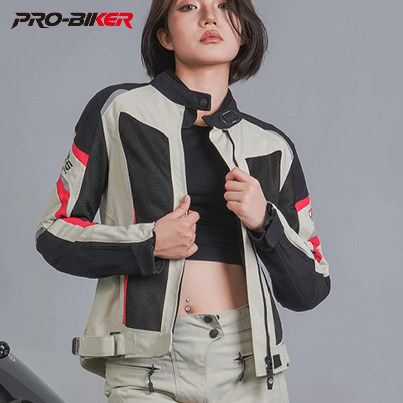 

Women's Summer Motorcycle Riding Wear With Protective Padding Fall Prevention Slim Bicycle Jacket Mesh Breathable Wear Resistant