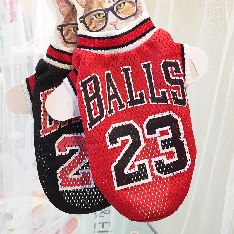 Breathable Mesh Dog Clothes Sport Large Dog Jersey Basketball Clothin Puppy T-Shirts Summer Pet Cat Shirt Prevent hair loss