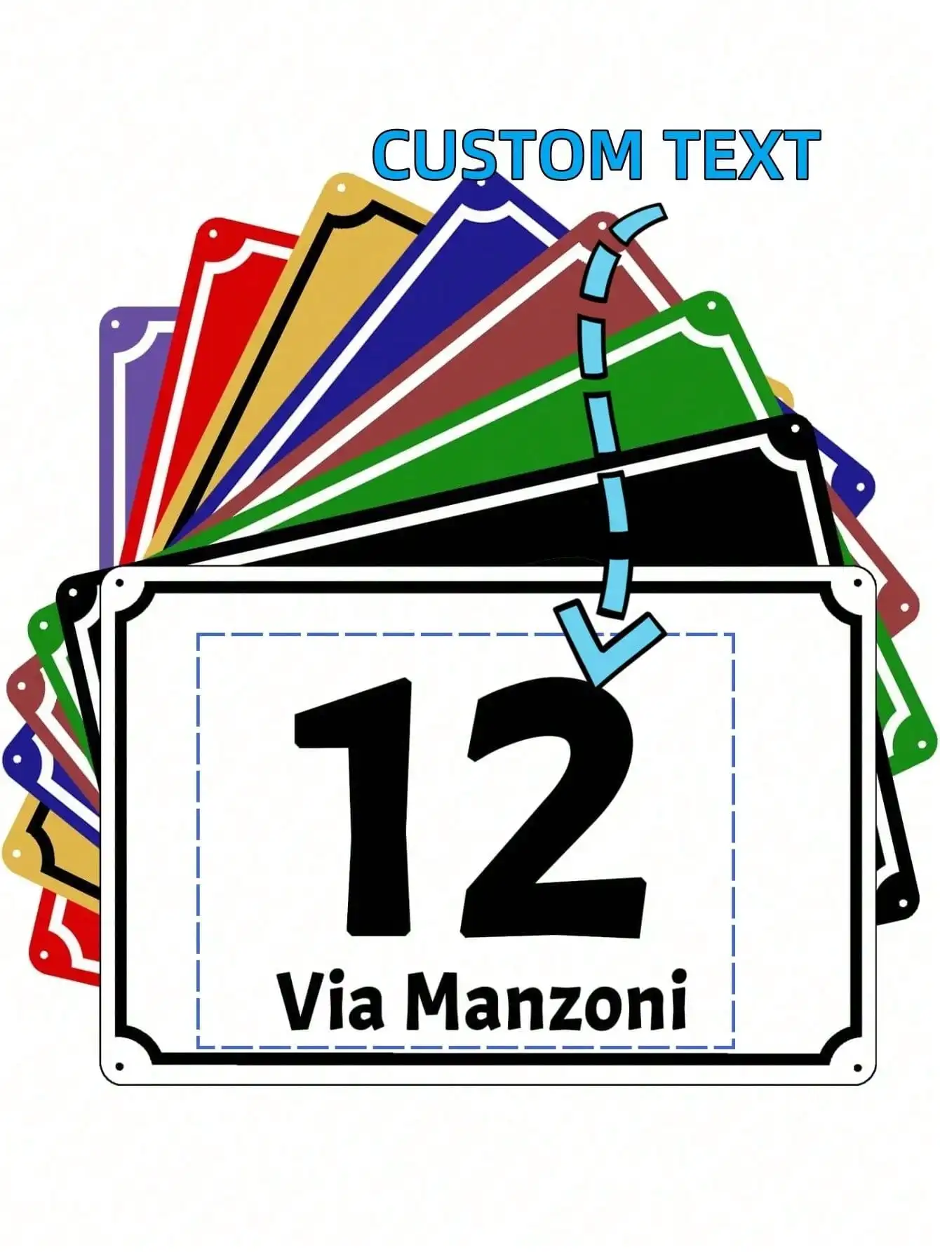 

Modern Aluminum House Number Sign Rustproof Outdoor Wall Plaque