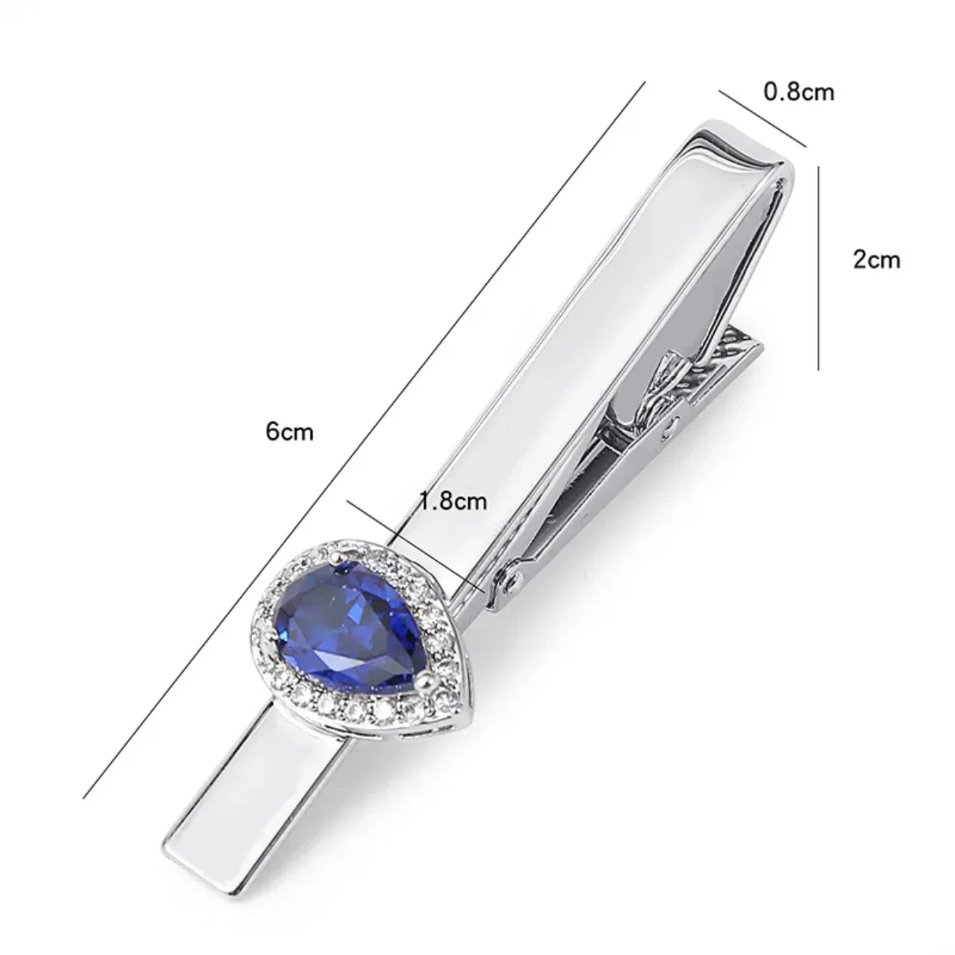 High-end Men\'s Tie Clip Mens Fashion Wedding Dress Necktie Accessories Jewelry Luxury Water Drop Zircon Ties Clips Gift for Men
