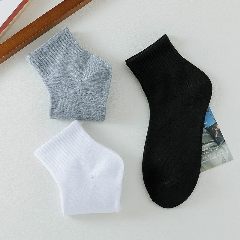 10 Pairs of MEN\'S Breathable Ankle Socks in Solid Color, Short and Comfortable, High-quality Cotton Low Cut Socks