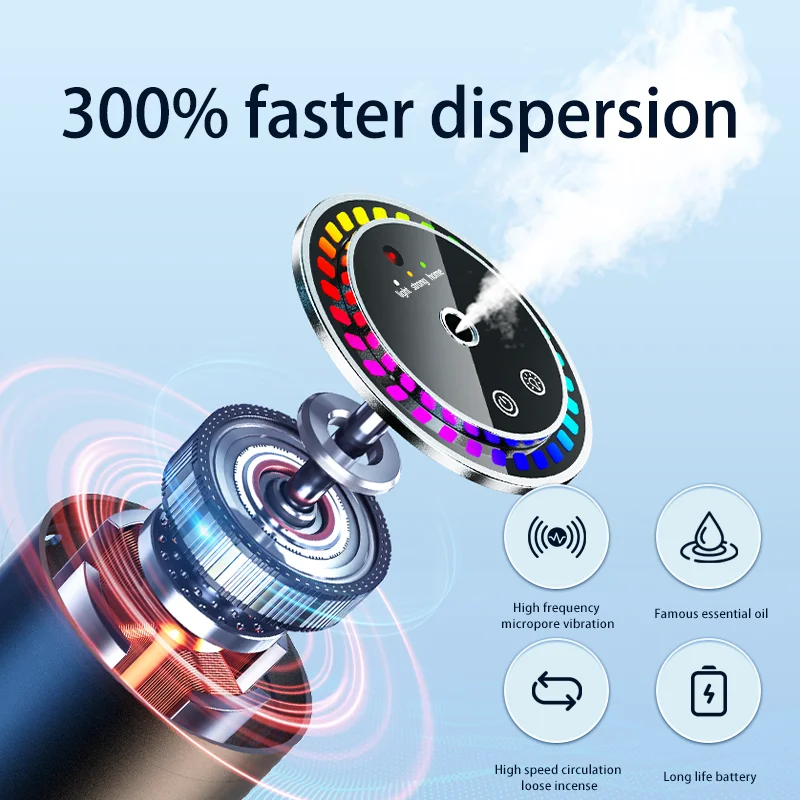 Car Aroma Diffuser with Perfume, Aromatherapy Oil Diffuser with Projective Star Light for Car Fragrance, Driving Induction Spray