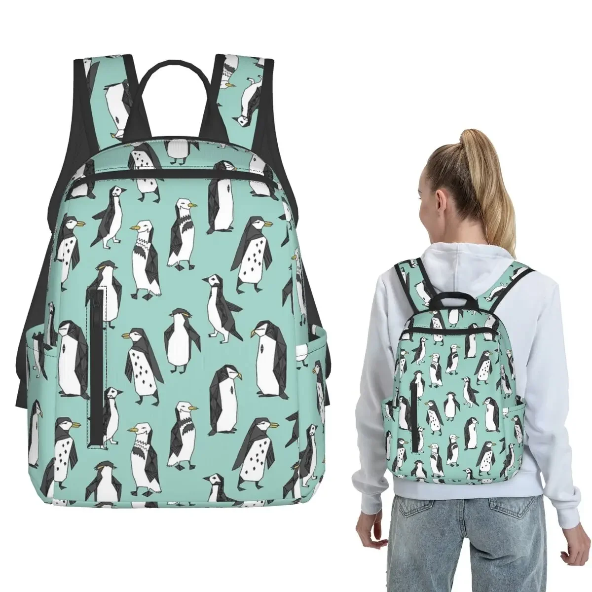 Penguin - Mint By Andrea Lauren Backpack Daypack Children BookBag School Bag Shoulder Bags for Men Women