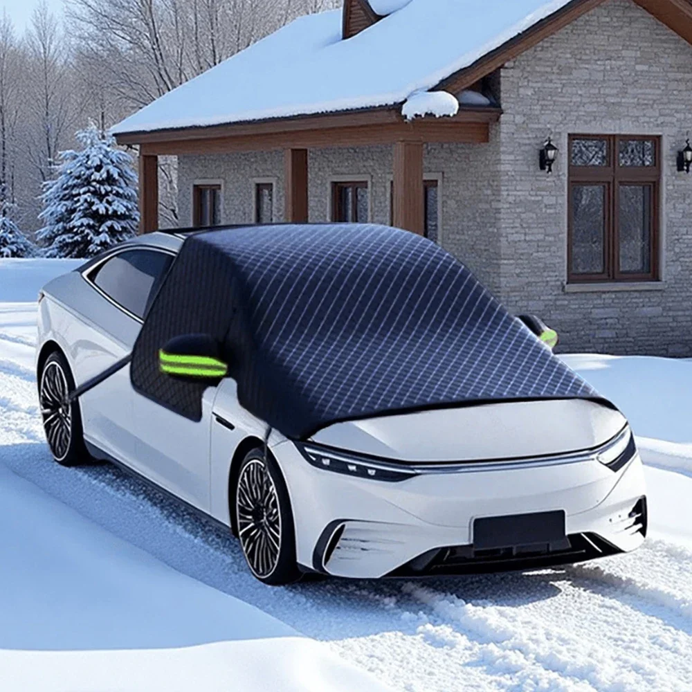 Schneedecke für Auto-Windschutzscheibe aus Oxford-Gewebe, verdickt, Frostschutz, Sonnenschutz, Wärme- und Schneeschutz, Auto-Sonnenblende, Autozubehör – Detail 2