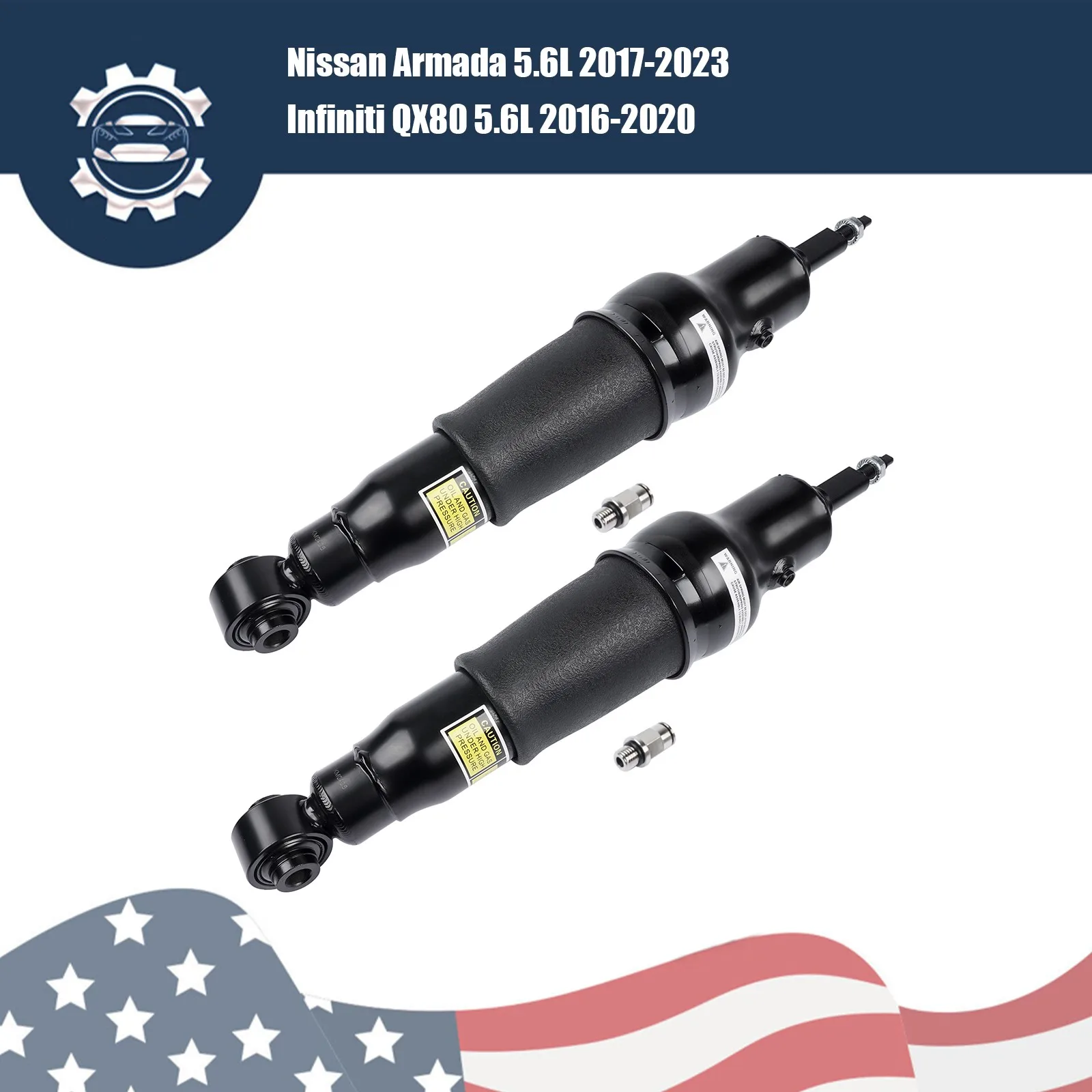 

AP02 Set of 2 Rear Left & Right Air Shock Absorbers Fits for Nissan Armada 2017-2023 Infiniti QX56 2011-2013 E62101LA8A E62105ZW0A 562101LA8A