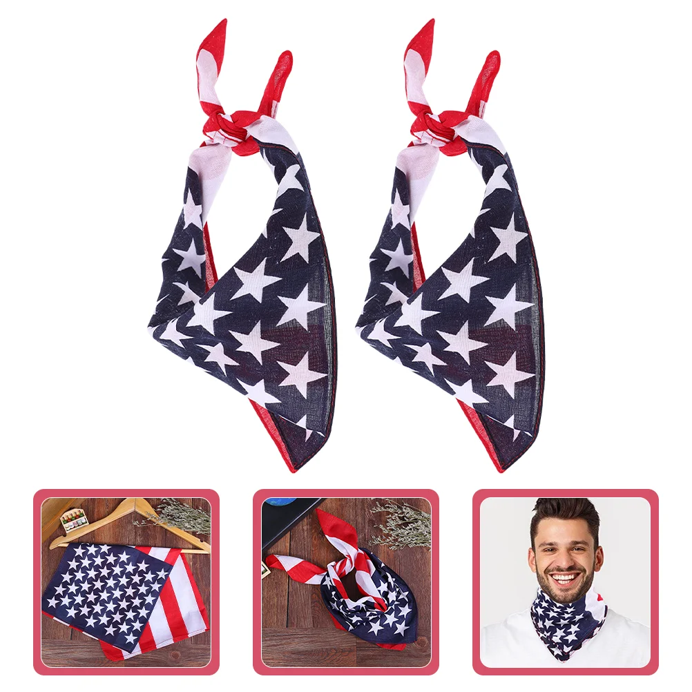 Multifunctional Headscarf USA Flag Neckerchief Headband Patriotic Headwear Outdoor Cloth Independent Day Accessories Bandanas