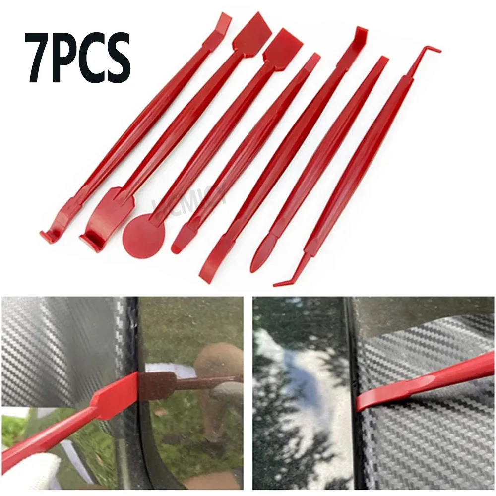 

Набор из 7 шт., набор для тонировки окон автомобиля, красная виниловая пленка, инструменты для защиты краски автомобиля, пленка для обрезки краев, утилита