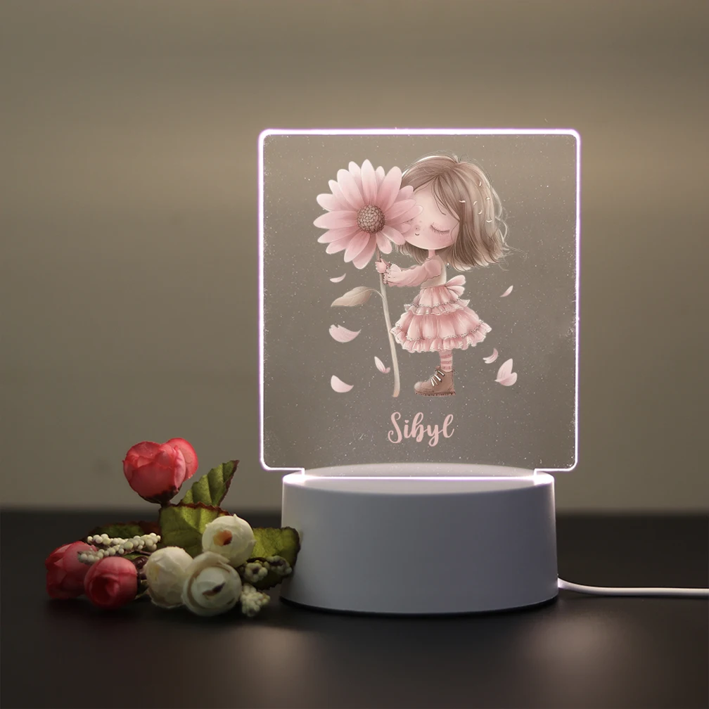 

1 pc Colorful kids or motorcycle UV Print Customized Name 3D Touch LED Night Light Led Table Lamp For Kids Rooms Home Decor