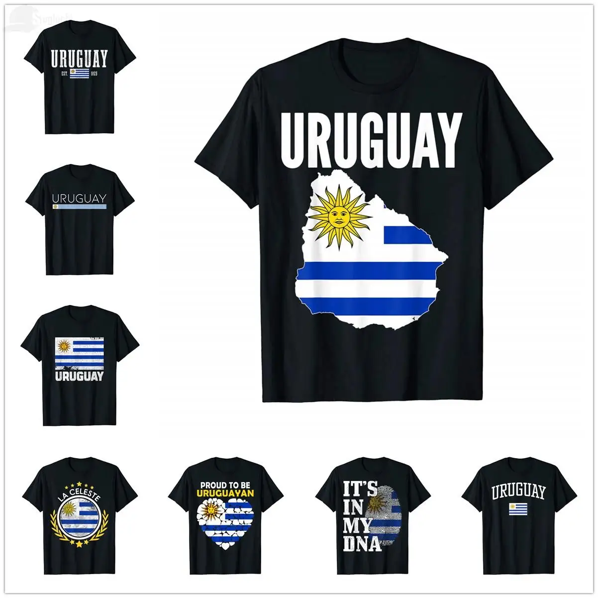 2022 Summer Uruguay Map With Uruguayan Flag T-Shirt For Men Women Unisex T Shirt Tops 100% Cotton Tees