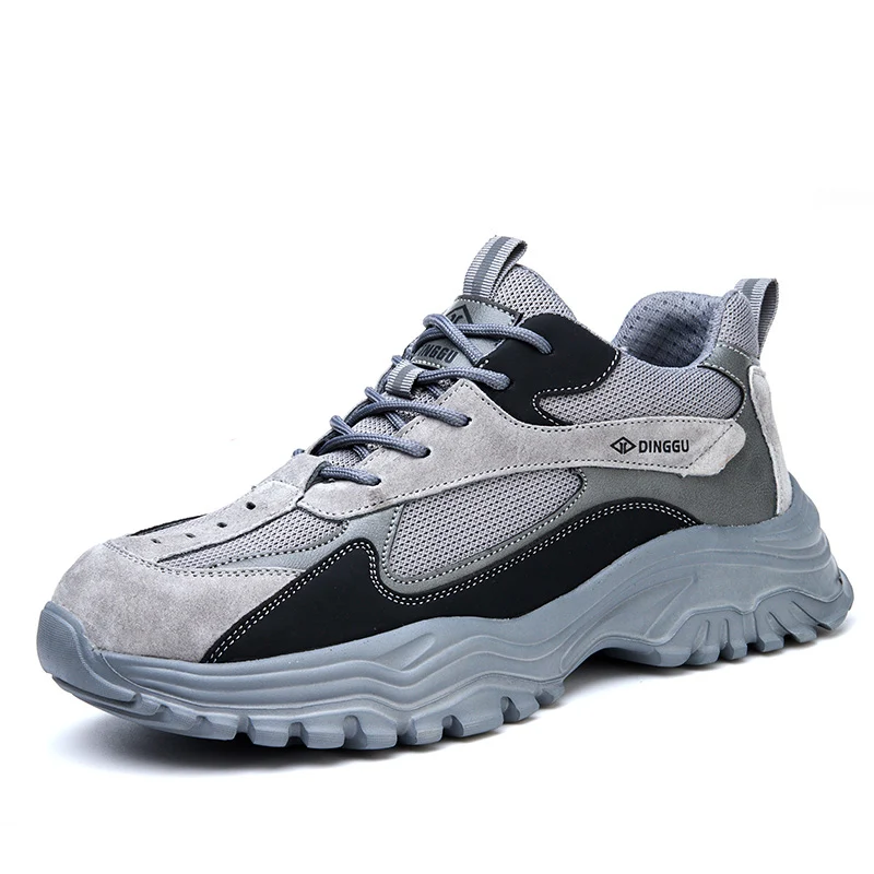 mens fashion breathable steel toe covers work shoes summer safety boots outdoors worker security sneakers protective footwear