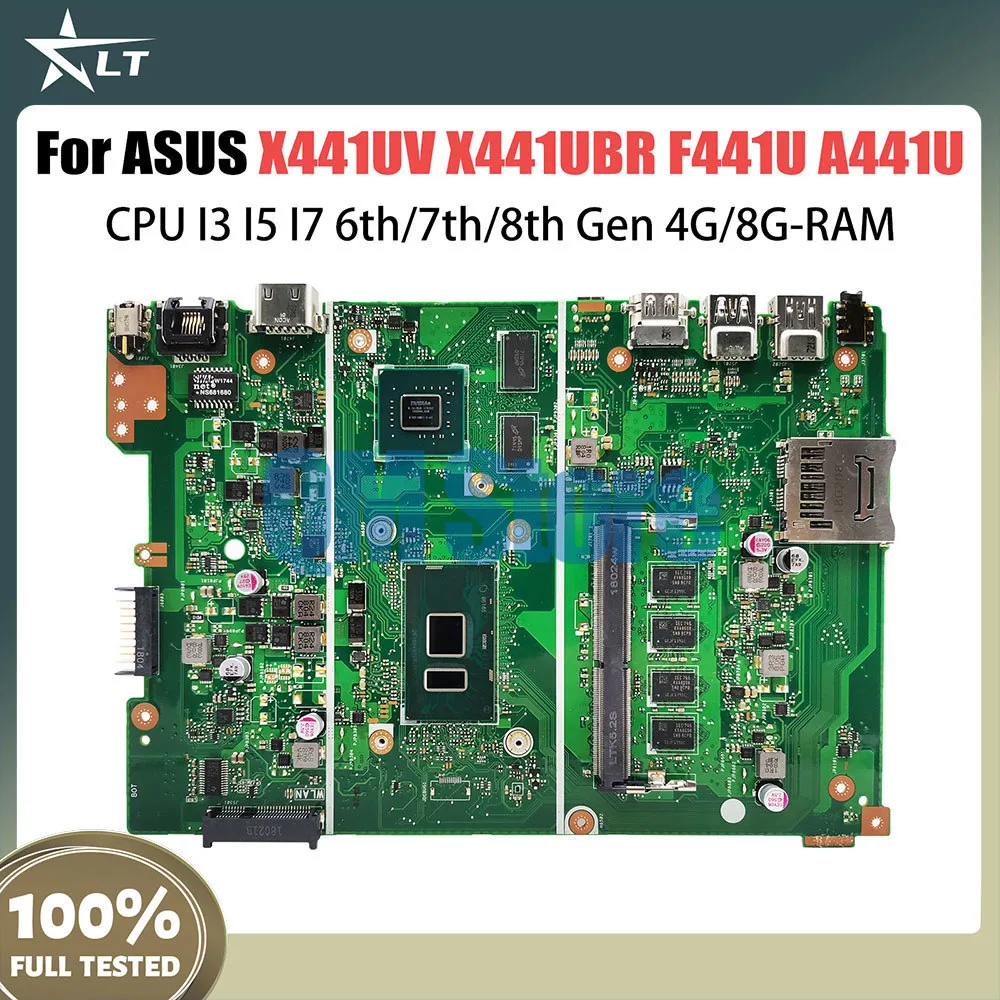 X441U Notebook Mainboard For ASUS X441UV X441UBR F441U A441U X441UVK X441UB Laptop Motherboard I3 I5 I7 CPU RAM 4G 8G 920MX