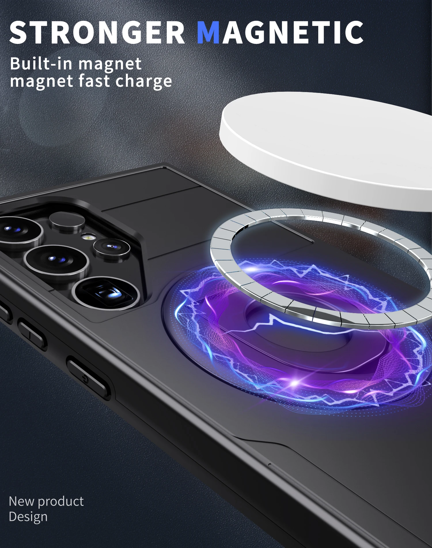 HARUINO Magnetic Case for Samsung S24 ULTRA – Wireless Charger Compatible, Rotatable Stand, Built-in Lens Cover for Woman Man