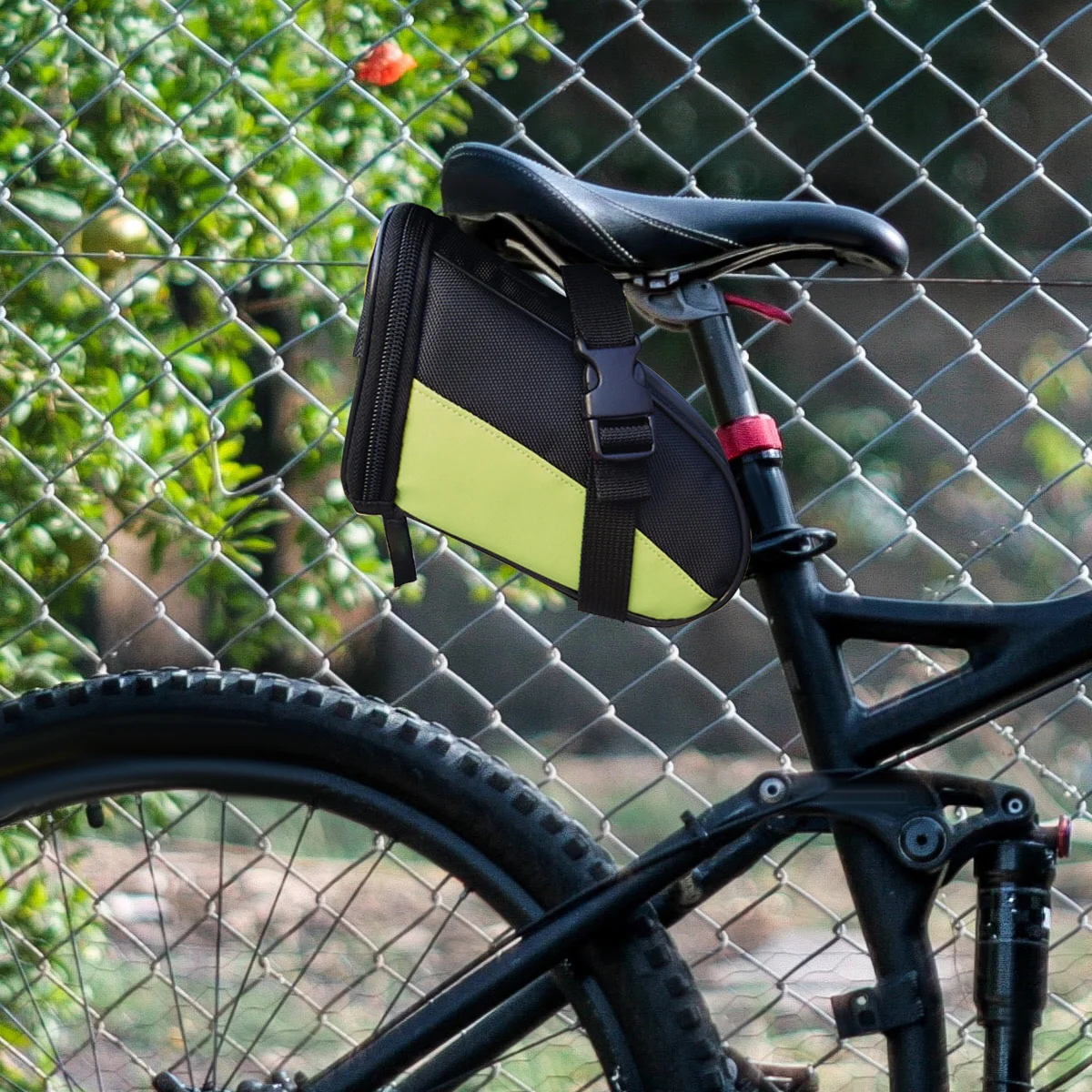 

1 Pc Bike Back Seat Rear Bag Cycling Storage Bag Bike Storage Pouch Riding Equipment Accessories for Outdoor (Green)