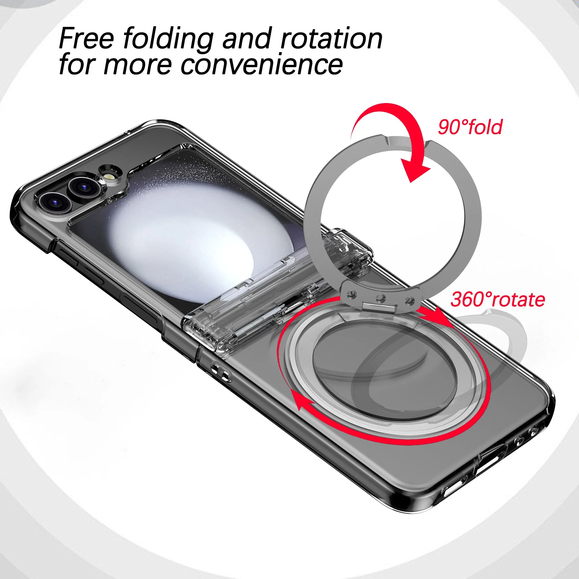 360° Metal Magnetic Bracket Phone Case for Samsung Galaxy Zflip3 Z Flip6 Flip 7 6 5 4 ZFlip4 Shockproof Magsafe Hinge Hard Cover