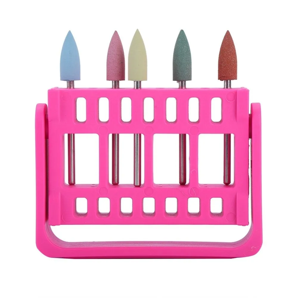 Foldable Bracket Style 16 Holes Nail Drill Bit Holder Portable & Space-Saving Dustproof Manicure Tool Organizer