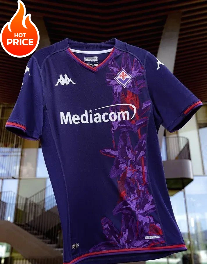 

2025 Summer Florence ACF Fiorentina Quick Drying Teen Men and Women Adult Comfortable Football T-Shirt Short Sleeve Breathable