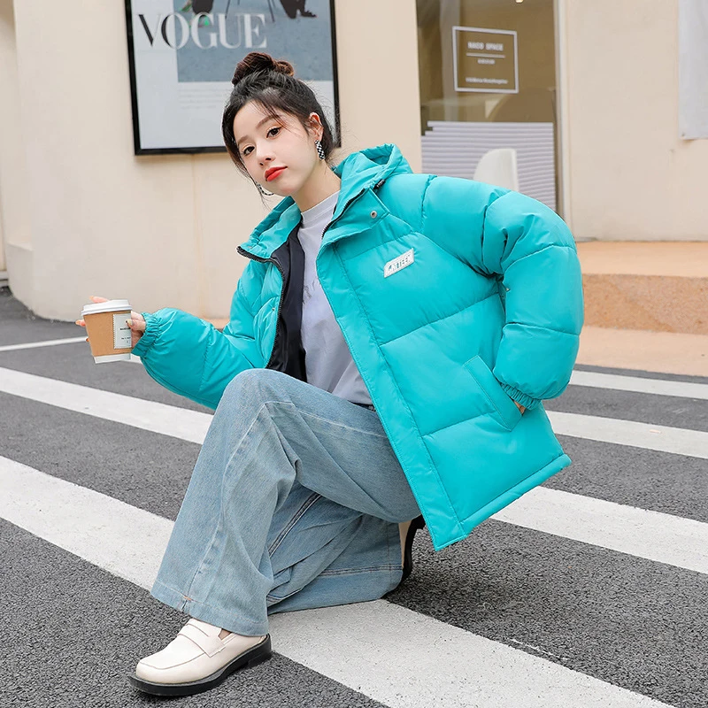 

Winter Down Cotton Padded Jacket 2022 New Cotton Padded Jackets Korean Preppy Style Casual Hooded Coat Female Overcoat Mujer