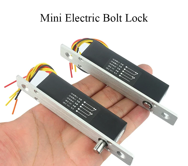 DC 12V Mini Electronic Bolt Lock Normally Open / Normally Closed Mode Access Control Electric Lock Storage Cabinet Door Locker