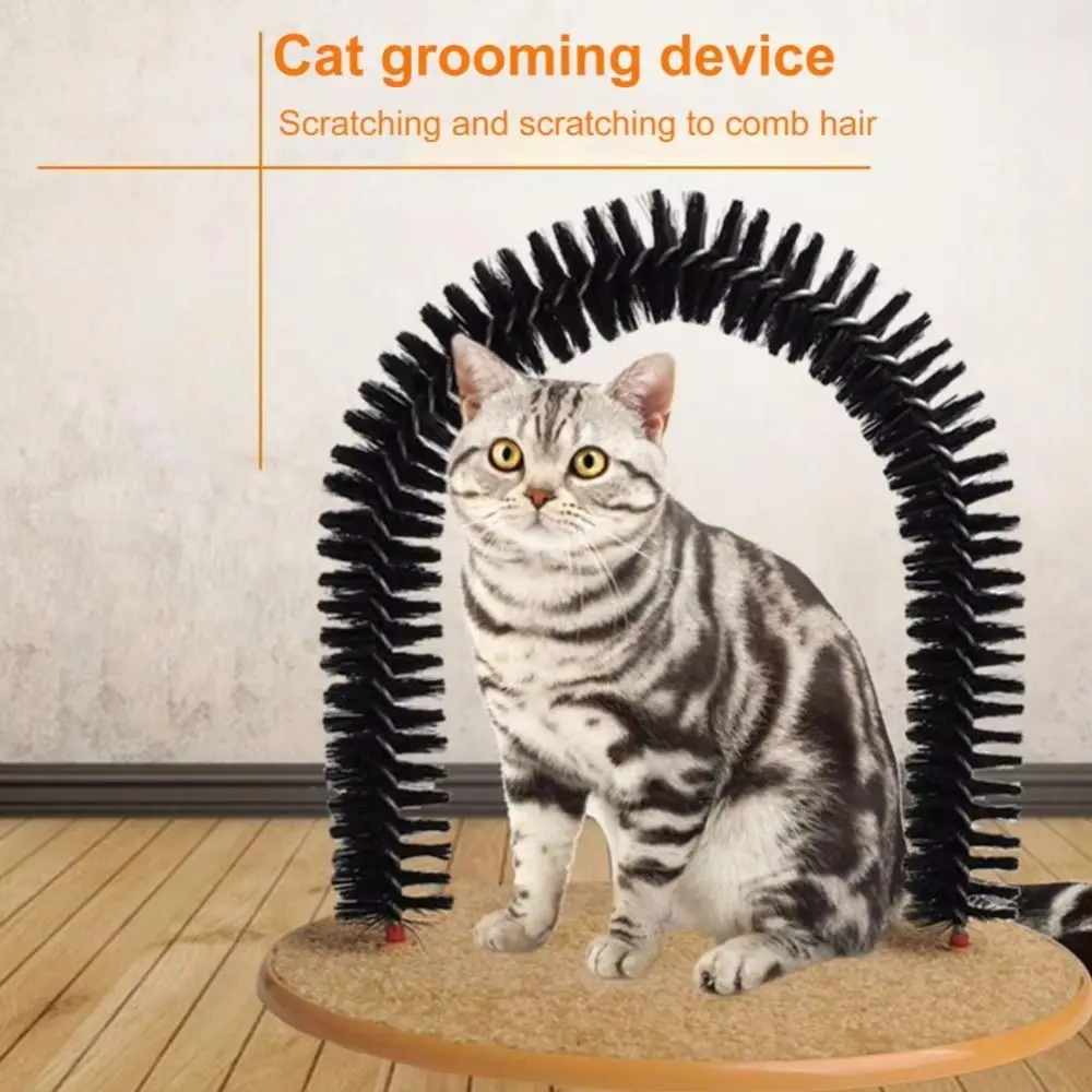 

Plastic Cat Grooming Massage Brush Wear-resistant with Scratching Pad Hair Brush Cat Scratching Toy Durable Multi-functional