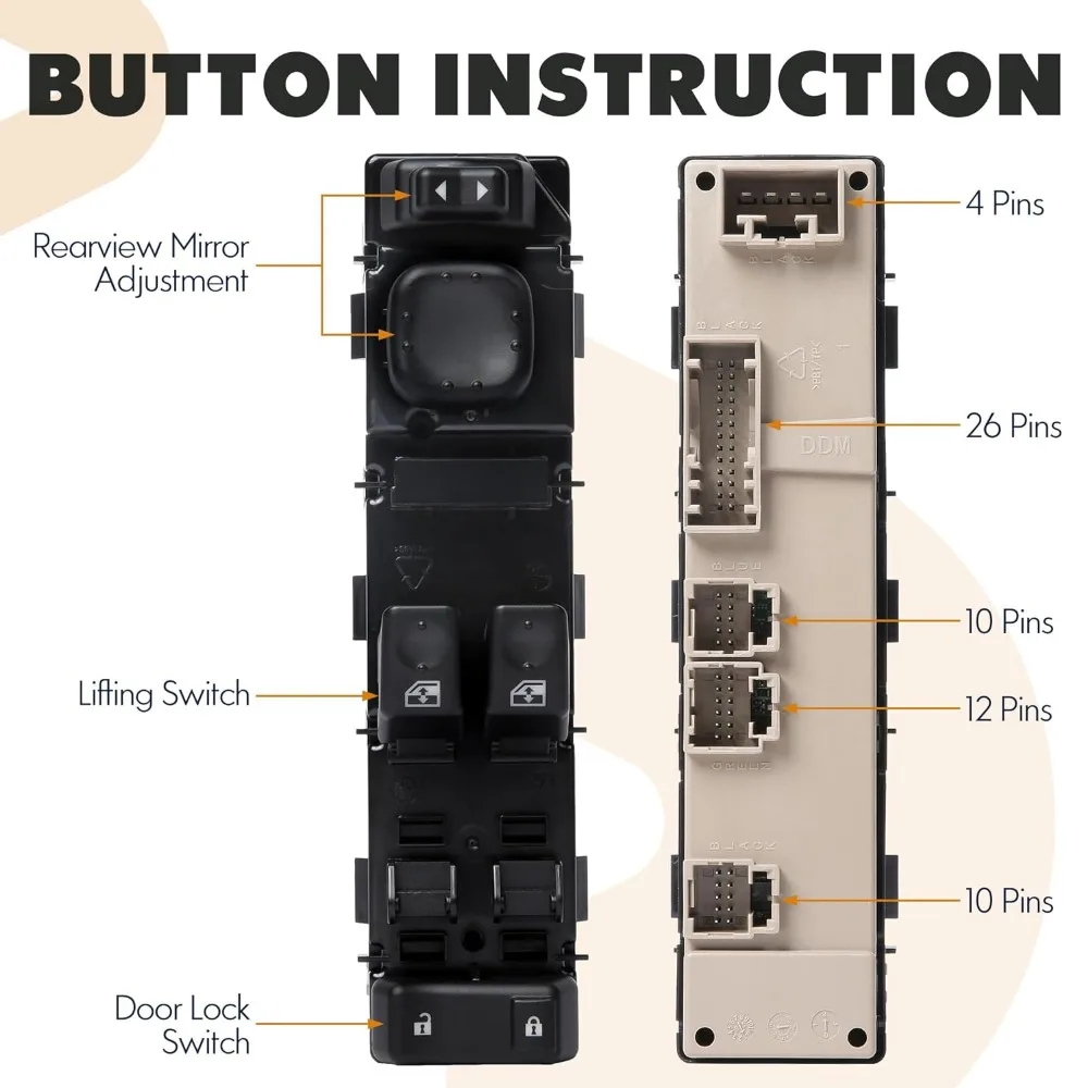 15883318 Electric Power Window Switch lifter control button for 2003-2007 Chevrolet Silverado GMC Sierra DWS-226 Car Accessorie