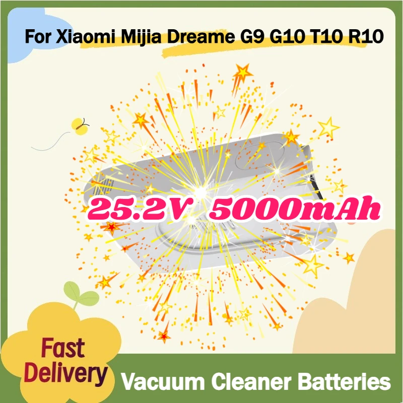 

Аккумуляторная батарея Li-Ion 5000 мАч 25.2В для пылесосов Xiaomi Mijia Dreame G9 G10 T10 R10