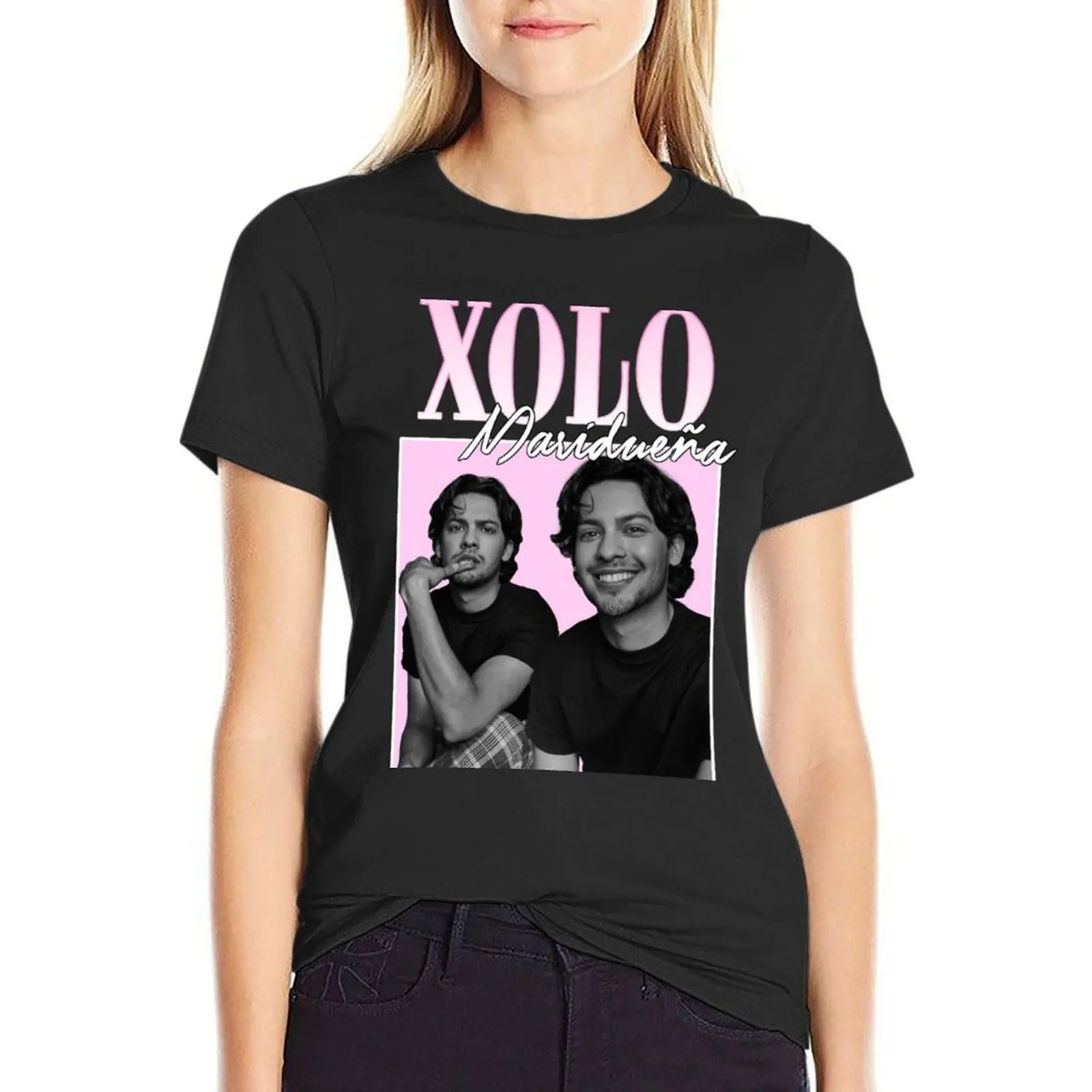 Xolo Maridue?a vintage style T-Shirt plus size tops vintage animal print black t-shirts for Women