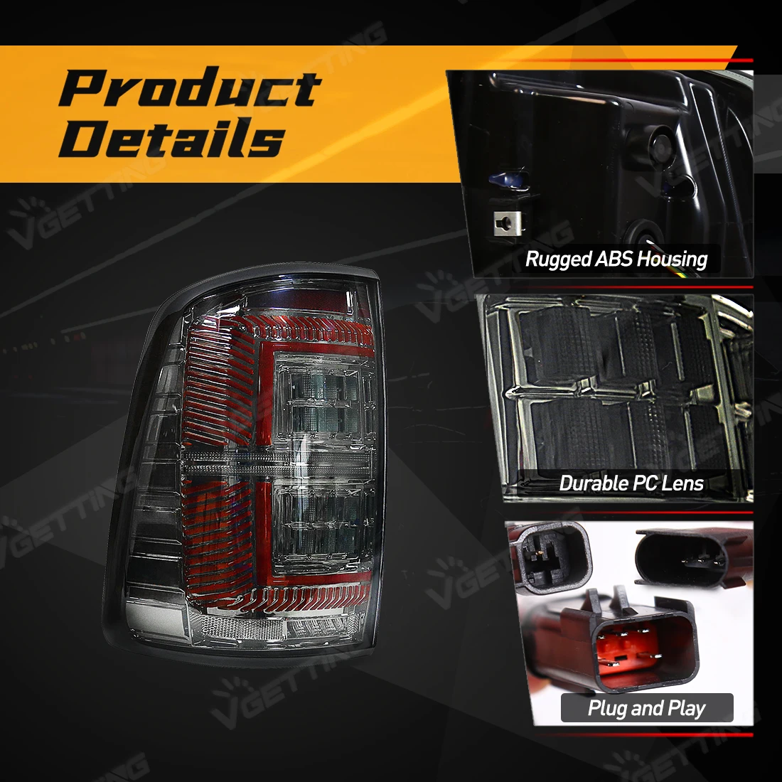 

LED Tail Lamp Assembly For Dodge Ram 1500 2009 2010 2011 2012-2018 Rear Brake Warning Light Turn Signal Lamp Driving Taillights