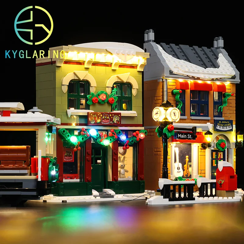 Kyglaring Led Set Remote Control Sound For 10308 Christmas High Street (Not Included Building Blocks) Holiday Decoration DIY