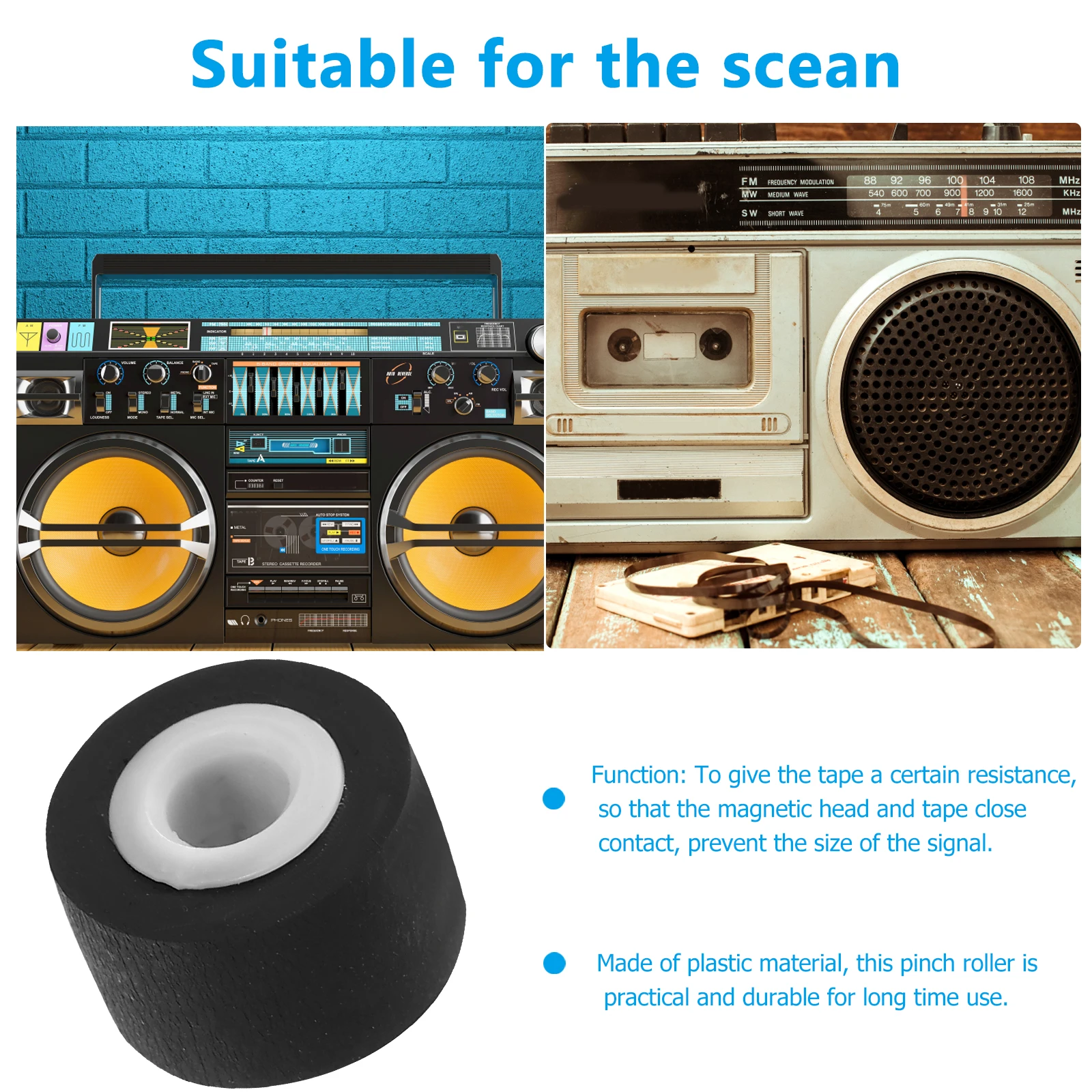 12Pcs Pinch Roller 9Mm for Personal Stereo Radio Audio Recorder Small Compact Design Pinch Roller for Radio Tape